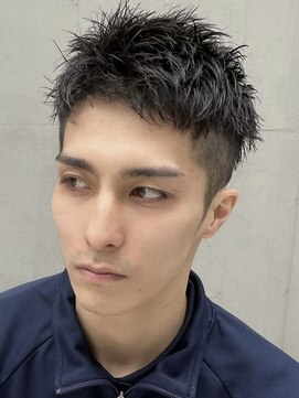 フィフス(fifth) 原宿アップバングスパイキーショートスキンフェードカット短髪◆