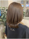 くびれレイヤーオリーブベージュ梅ヶ丘美容院ウルフカット