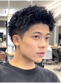 波巻きツイストスパラルルーズパーマアクティブショート渋谷