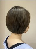 ショートボブ_オリーブカラー_伸ばし途中◎102