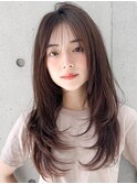 レイヤーカット ワンカール アッシュベージュ ハッシュカット