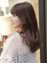 ノイカーム(noi Calm) 顔周りレイヤーカットくびれヘアミルクティーベージュカラー