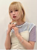 大宮韓国タッセルヘイリー切りっぱなし前下がりウルフボブ3/20代