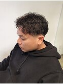 刈り上げショートアップバングツイストスパイラルパーマ