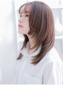 ★美髪グレーベージュ姫カットレイヤーミディアム20代30代★1