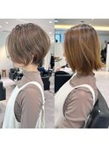 30代40代50代ショートボブ白髪ぼかし白髪染め髪質改善ハイライト