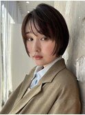 コンパクトボブ×透明感カラー
