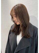 ザザアオヤマ(ZA/ZA AOYAMA)&nbsp;ミディアムレイヤーカット/似合わせカット/オリーブブラウン