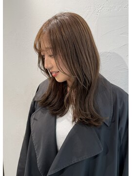 ミディアムレイヤーカット/似合わせカット/オリーブブラウン