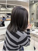 韓国顔まわりレイヤーカットグレージュオリーブベージュブラウン