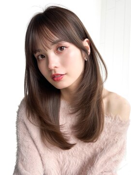 シオン(shion) ロング顔周りレイヤー韓国ヘア似合わせカット_F1279