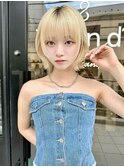 ミディアムレイヤーカット/髪質改善/韓国/前髪/新宿/ブリーチ