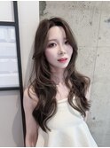 羽エクステ/ナチュラル縮毛矯正/韓国ヘア/レイヤーカット