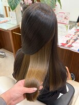 ヘアーアンドエステ ハラダ 滝ノ水店(Hair&Esthe Harada) ブリーチなしダブルカラー/インナーカラー/ライトベージュ
