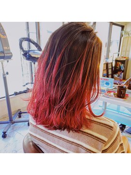 トモズヘアデザイン(Tomo's Hair Design) ベリーピンクバレイヤージュ