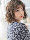 ゆるふわくびれボブ前下がり小顔前髪カールc5上尾20代30代40代!