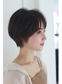 小顔丸みショート　ミルクチョコレートカラー　恵比寿