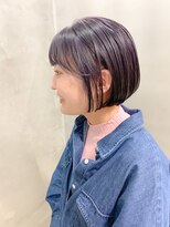 テトヘアー(teto hair)&nbsp;ミニボブ、ラベンダーアッシュ、ブリーチカラー