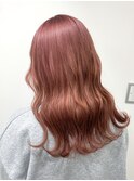 ◎モテ髪ピンクベージュロングレイヤーブリーチ1回