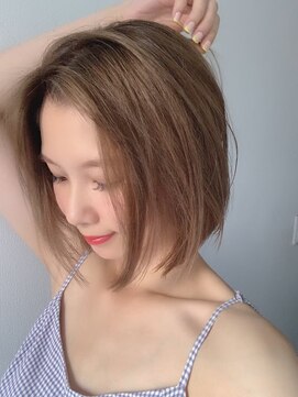 シー バイ ロンド 新宿(Sea by Lond) ボブ×チョコレートカラー【髪質改善/新宿/レイヤー/縮毛矯正】