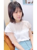 小顔カット外ハネボブフェミニンレイヤーボブ髪質改善シースルー