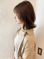 ミロア 薬院(miroa)&nbsp;くびれミディアム　オリーブベージュ　外ハネ