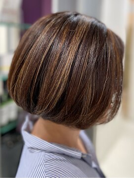 ヘアーサロン ソシエ 二子玉川店 白髪ぼかし大人ショート大人ボブ30代40代50代60代二子玉川