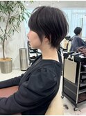 前髪あり耳掛け丸みくびれショートボブ20代30代40代50代(蘭)