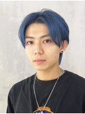 短髪ブルーグレージュツーブロック_ba495021