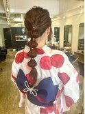 浴衣　着物　玉ねぎヘアー