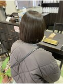 切りっぱなしボブ/エアリーロング/美髪/ピンクブラウン/岡崎
