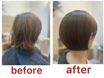 ヘアーデザイン モモ(Hair Design MoMO)の写真/《半個室あり》40代からのお悩み解決サロン！年齢を重ねるたびに増えていく髪のお悩みはMoMOにおまかせ◎