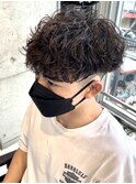 緩めメンズ波巻きスパイラルパーマツイストパーマ波巻きパーマ