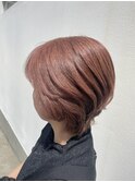 ピンクベージュ×ショートボブ★