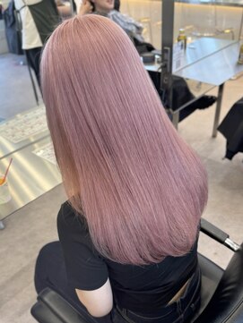 サンクマーケット 渋谷(cinq MARKET) 渋谷ピンクベージュカラーペールピンクカラー顔周りレイヤー韓国