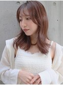ミディアムスタイル/顔まわりの似合わせ/ブラウンカラー/高知