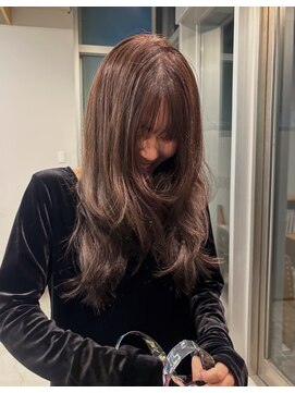 ●ロングレイヤー透明感ブラウンカラー