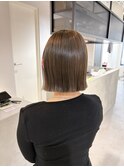 【Cuem 諏訪】切りっぱなしボブ ベージュ 透明感カラー