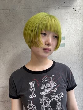 パーク(PAAQ) ダブルカラー＆ブリーチ/ライムグリーン/黄緑