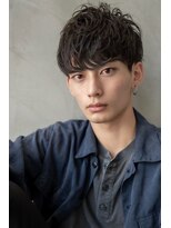 メゾンバイハバナ(maison by HAVANA)&nbsp;メンズビジネスツーブロックアップバング束感ショートマッシュ