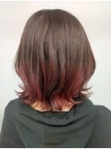 #グラデーションカラー　ルビーピンク　ボブ#