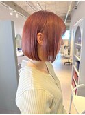 【ピンクカラー】ピーチベージュ×Bob hair