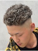 極道パーマ×ホワイトハイライト