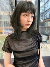 ミンクス 銀座店(MINX)&nbsp;MINX宇都　ミディアムレイヤー　オリーブグレー　顔まわりカット