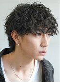 ルーズパーママッシュウルフツイストスパイラルパーマメンズヘア