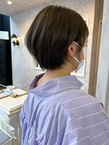 キャアリー(Caary) 福山人気髪質改善丸みショートボブオリーブグレージュ30代40代