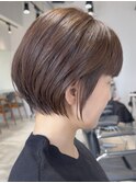 横浜西口白髪染めウルフショートカットアッシュベージュカラー