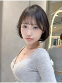 結べる長さのボブ/韓国風レイヤーカット/顔周りカット/前髪/1010