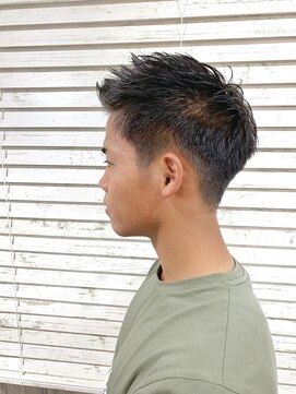 ビーチ ヘア メイク 綱島店(BEACH hair make) 爽やかアップバング/アッシュブラック/ツーブロック