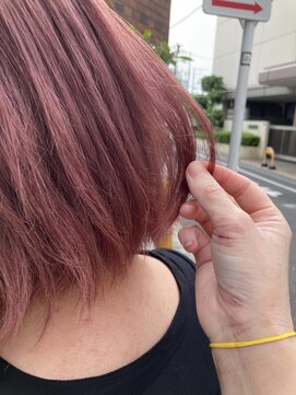 ネオヘアー 曳舟店(NEO Hair) ボブ×ピンクベージュ【クゴウ】デザインカラー/似合わせカット